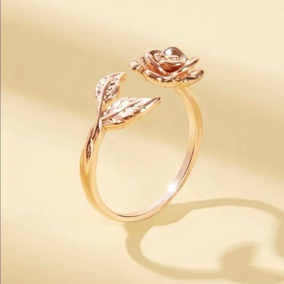 Dainty Rose Flower Rose Gold Ring - Picture 4 of 14